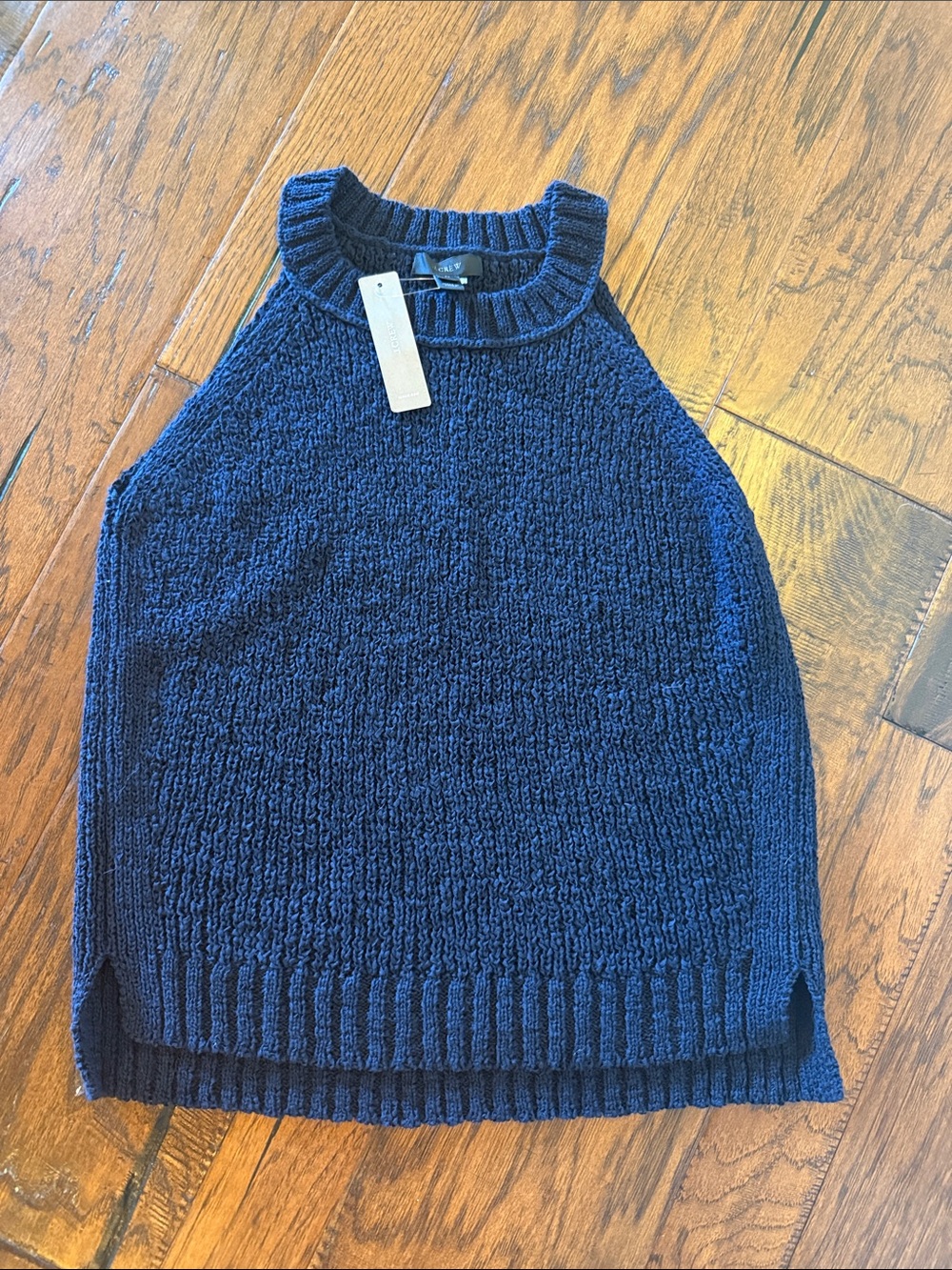 NWT J.Crew Sleeveless Knit Halter Sweater Tank - Navy